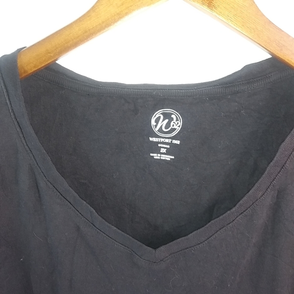 W62 Westport 2X Black Short Sleeved T Top Plus - Picture 4 of 4